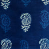 Pure Cotton Indigo With Cream And Light Indigo Intricate Kairi Hand Block Print Fabric