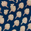 Pure Cotton Indigo With Flower Bud Hand Block Print Fabric