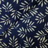 Pure Cotton Indigo With Leafy Twigs Hand Block Print Blous Piece Fabric