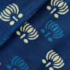 Pure Cotton Indigo With Lotus Hand Block Print Fabric