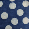 Pure Cotton Indigo With Polka hand Block Print Blouse Fabric (1.25 Meter)
