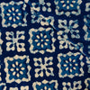 Pure Cotton Indigo With Square Floral Motifs Hand Block Print Fabric