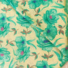 Pure Cotton Ivory With Light Blue Roses Screen Print Fabric