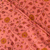 Pure Cotton Jaipui Light Crimson With Mustard Jaal Hand Block Print Fabric