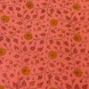 Pure Cotton Jaipui Light Crimson With Mustard Jaal Hand Block Print Fabric