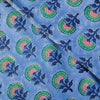 Pure Cotton Jaipuri Blue With Dahlia Hand Block Print Fabric