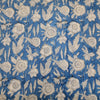 Pure Cotton Jaipuri Blue With Flower Grass Hand Block Print Fabric