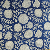 Pre-cut (2 meter)Pure Cotton Jaipuri Blue With Marigold Jaal Hand Block Print Fabric