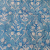Pure Cotton Jaipuri Blue With Mughal Jaal Hand Block Print Fabric