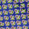 Pure Cotton Jaipuri Blue With Purple And Green Plant Motif Hand Block Print Fabric
