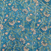 Pure Cotton Jaipuri Blue With Sandy Flower Jaal Handblock Print Fabric