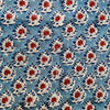 Pure Cotton Jaipuri Blue With Small Floral Twig Hand Block Print Fabric