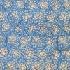 Pure Cotton Jaipuri Blue With Small Lotus Jaal Hand Block Print Fabric