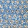 Pure Cotton Jaipuri Blue With Small Lotus Jaal Hand Block Print Blouse Fabric ( 84 Cm )