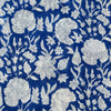 Pure Cotton Jaipuri Blue With White Wild Flower Jaal Hand Block Print Fabric
