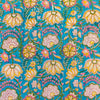 Pure Cotton Jaipuri Blue With Wild Flowers Hand Block Print Fabric