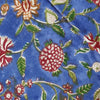 Pure Cotton Jaipuri Blue With Wild Wild Flower Hand Block Print Fabric