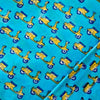 Pure Cotton Jaipuri Blue With Yellow Scooter Hand Block Print Fabric