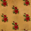 Pure Cotton Jaipuri Brown With Rose Plant Hand Block Print Fabric
