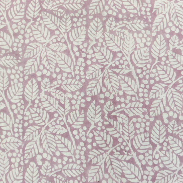 Pure Cotton Jaipuri Chicku Brown With White Leafs Hand Block Print Fabric