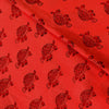 Pure Cotton Jaipuri Crimson With Kachua Hand Block Print Fabric