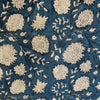 Pure Cotton Jaipuri Dark Bluish Grey Hand Block Print blouse Fabric ( 95 cm )