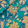 Pure Cotton Jaipuri Eastern Blue With Beautiful Wild Flower Jaal Hand Block Print Fabric