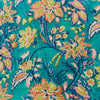 Pure Cotton Jaipuri Eastern Blue With Beautiful Wild Flower Jaal Hand Block Print Blouse Fabric ( 1 Meter )