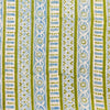 Pure Cotton Jaipuri Green And Blue Intricate Stripes Hand Block Print Fabric