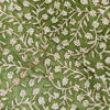 Pure Cotton Jaipuri Green With Tiny White Flowers Hand Block Print Fabric