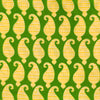 Pure Cotton Jaipuri Green With Yellow Kairi Hand Block Print Fabric
