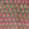 Pure Cotton Jaipuri Grey WIth Small Pink Dahlia Hand Block Print Blouse Fabric ( 1.25 Meter )
