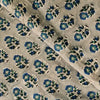 Pure Cotton Jaipuri Grey  With Blue Sapling Hand Block Print Fabric