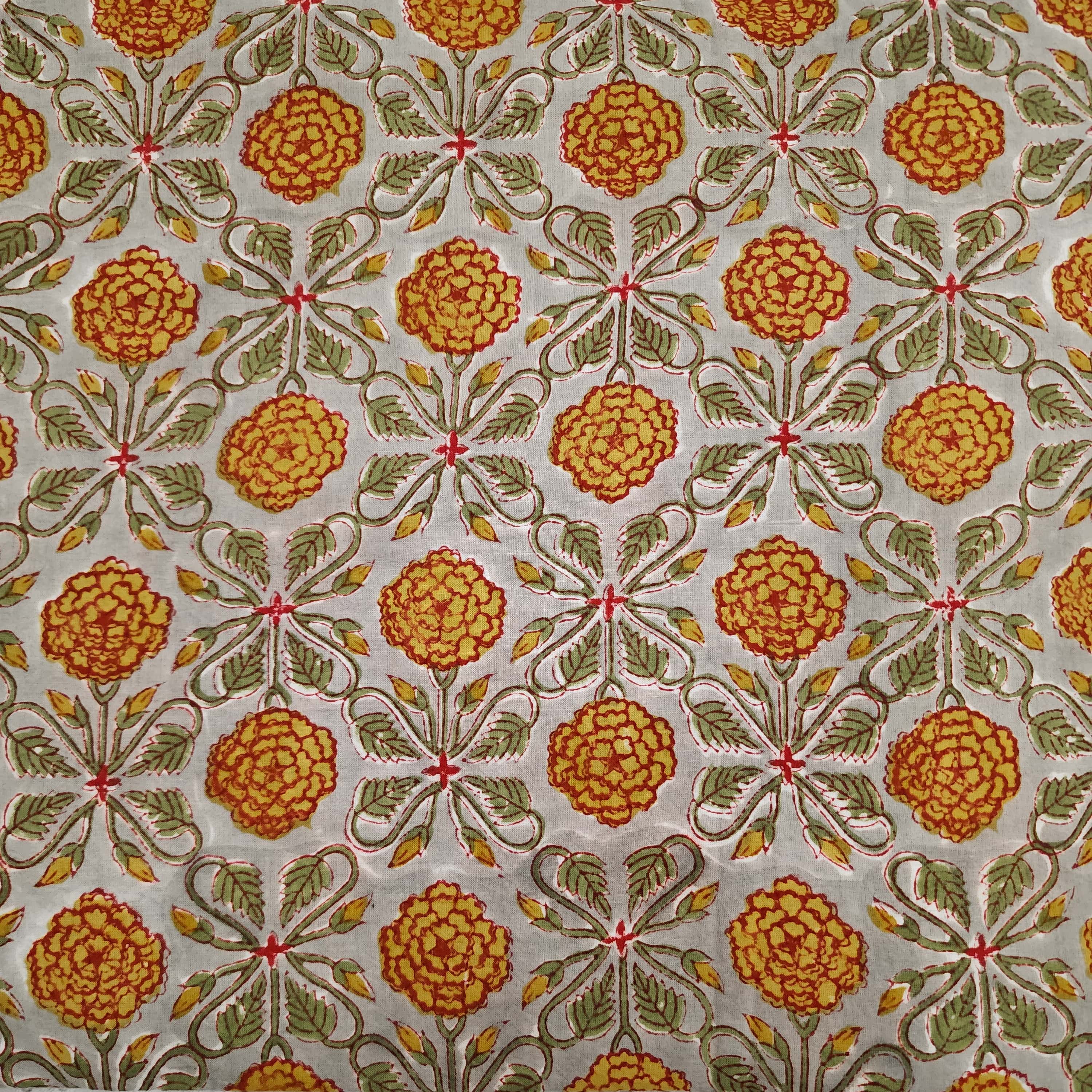 Jaipuri Pattern Vector Pure Cotton Jaipuri Grey With Mustard Marrigold Jaali Geometric All Ov ...