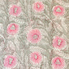 Pure Cotton Jaipuri Grey With Pink Wild Fruit Jaal Hand Block Print Fabric