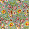 Pure Cotton Jaipuri Grey With Yellow Wild Flower Jaal Hand Block Print Fabric