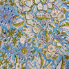 Pure Cotton Jaipuri Light Blue With Wild Flower Jaal Hand Block Print Blouse Fabric (92 cm)