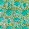 Pure Cotton Jaipuri Light Greenish Blue With Blue Flower Jaal Hand Block Print Fabric
