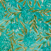 Pure Cotton Jaipuri Light Greenish Blue With Blue Flower Jaal Hand Block Print Fabric