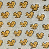 Pure Cotton Jaipuri Light Grey With Mustard Squirrel Hand Block Print Fabric
