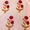 Pure Cotton Jaipuri Light Pink With Red Genda Plant Mughal Hand Block Print blouse Fabric ( 1 meter )