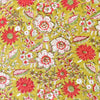 Pure Cotton Jaipuri Mustard With Assorted Flower Jaal Hand Block Print Fabric