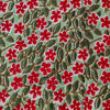 Pure Cotton Jaipuri Pastel Green With Red Tiny Flower Jaal Hand Block Print Fabric