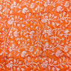 Pure Cotton Jaipuri Pastel Orange Peach Simple Floral Jaal Hand Block Print Fabric
