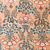 Pure Cotton Jaipuri Pastel Peachy Brown With Red And Blue Floral Bouquet Hand Block Print Fabric