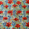 Pure Cotton Jaipuri Pastel Sea Red Royal Blue Floral Jaal Hand Block Print Fabric