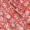 Pure Cotton Jaipuri Peach With Simple Jaal Hand Block Print Blouse Fabric (1.17 Meter)