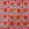 Pure Cotton Jaipuri Pink Peach With Red Yellow Wild Fruit Jaal Hand Block Print Fabric
