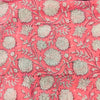Pure Cotton Jaipuri Pink With Marrigold Jaal Hand Block Print Fabric