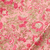 Pure Cotton Jaipuri Pink With Wild Pink Flower Hand Block Print Fabric